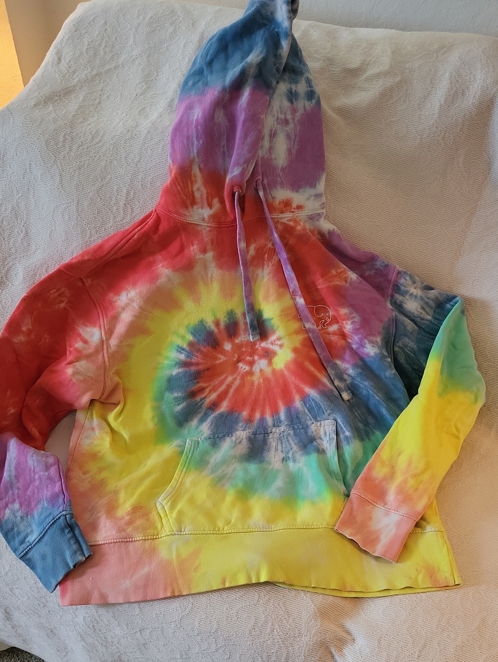 Ivory Ella Pink and Orange Tie-Dye Hoodie
